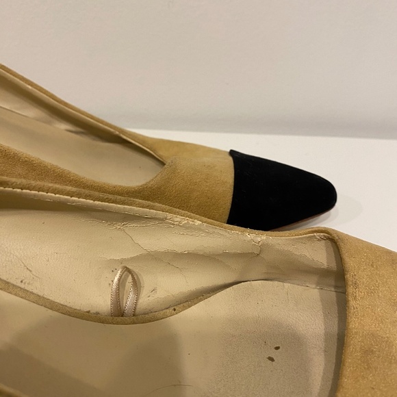 Zara Two Toned Faux Suede Pointy Toe Heels - Picture 2 of 6